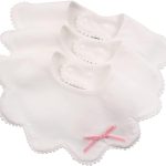 JANGANNSA 3 PCS White Flower Baby Bibs Infant Burp Clothes For Baby Girls Saliva Towel Cotton Infant Toddler Girls Bibs